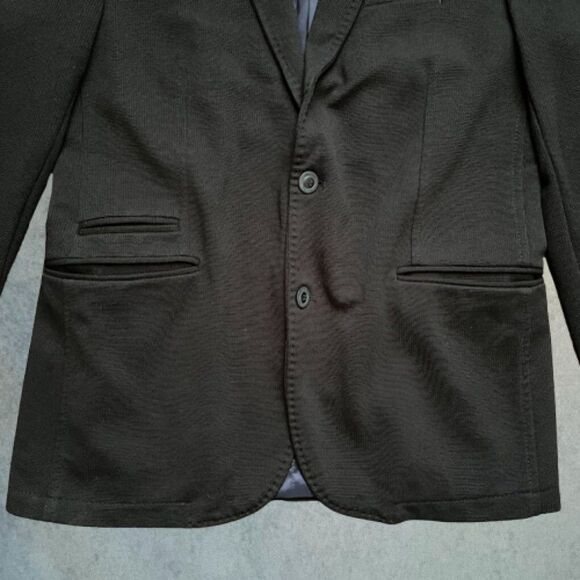 Zara Man Sport Coat Mens Size 42 Black Single Breasted Slim Textured Blazer - Picture 3 of 16